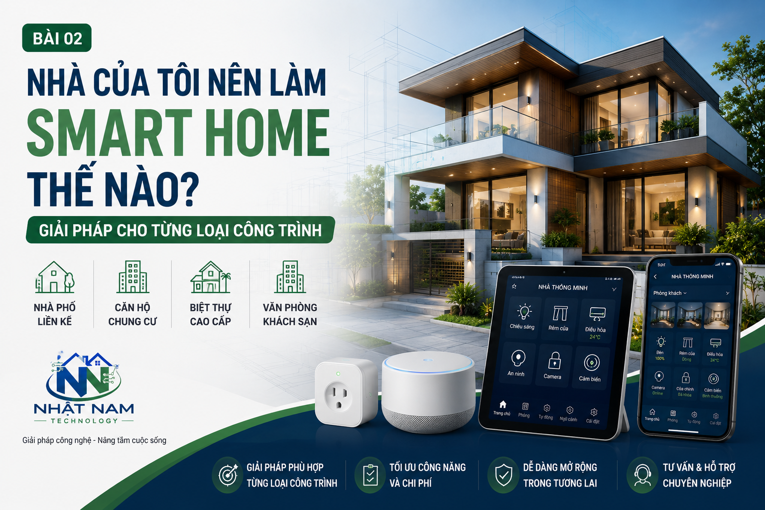 Giải pháp Smart Home theo từng loại công trình