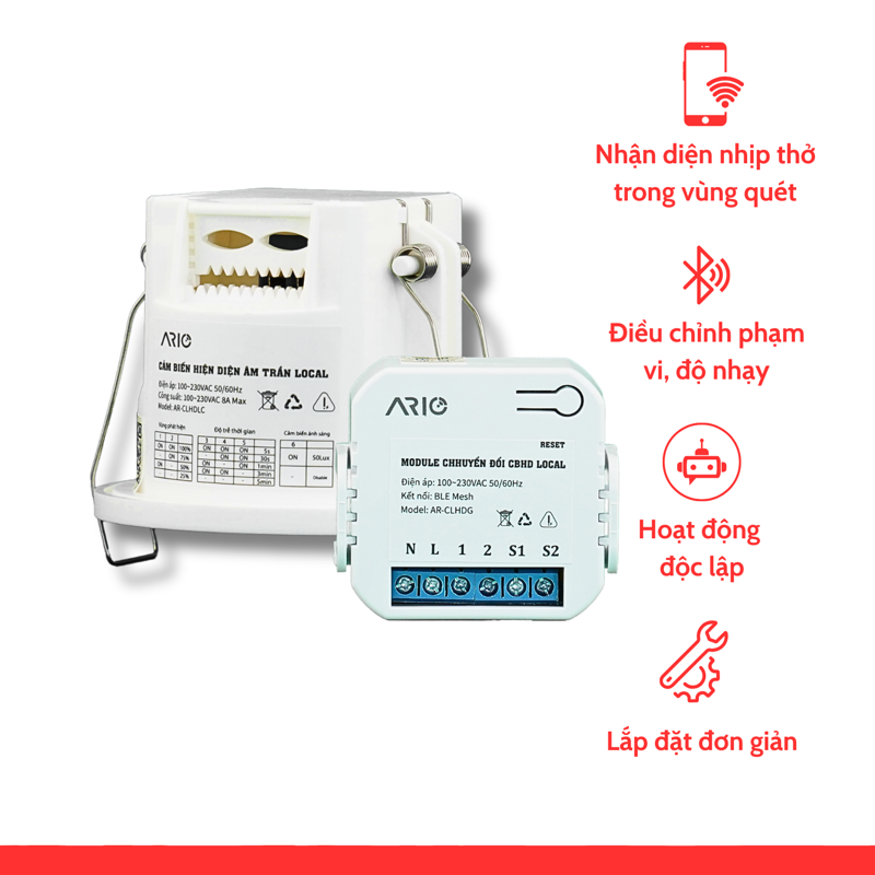 Cảm biến hiện diện local chuyển đổi sang BLE