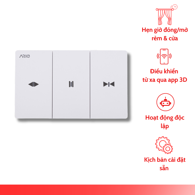 Công tắc rèm thông minh chữ nhật Ario