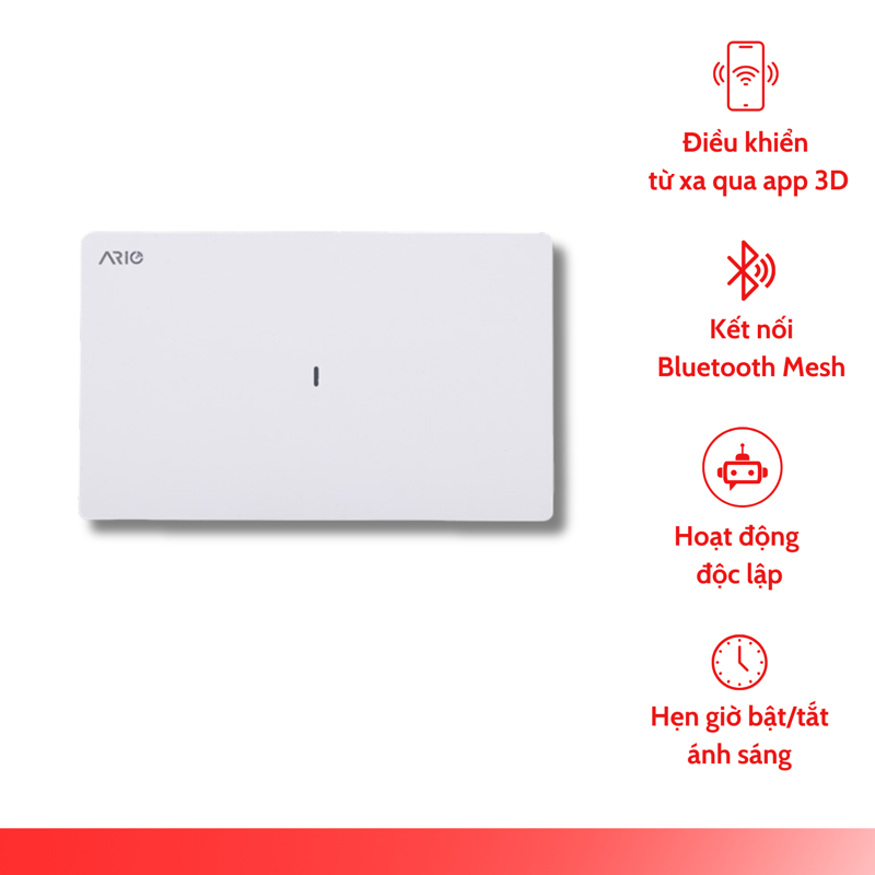 Công tắc thông minh BLE 1 nút Ario chữ nhật