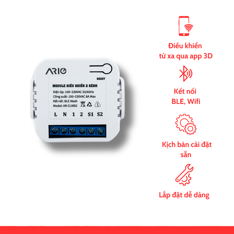 Module điều khiển 2 kênh thông minh BLE - AR-CLMD2