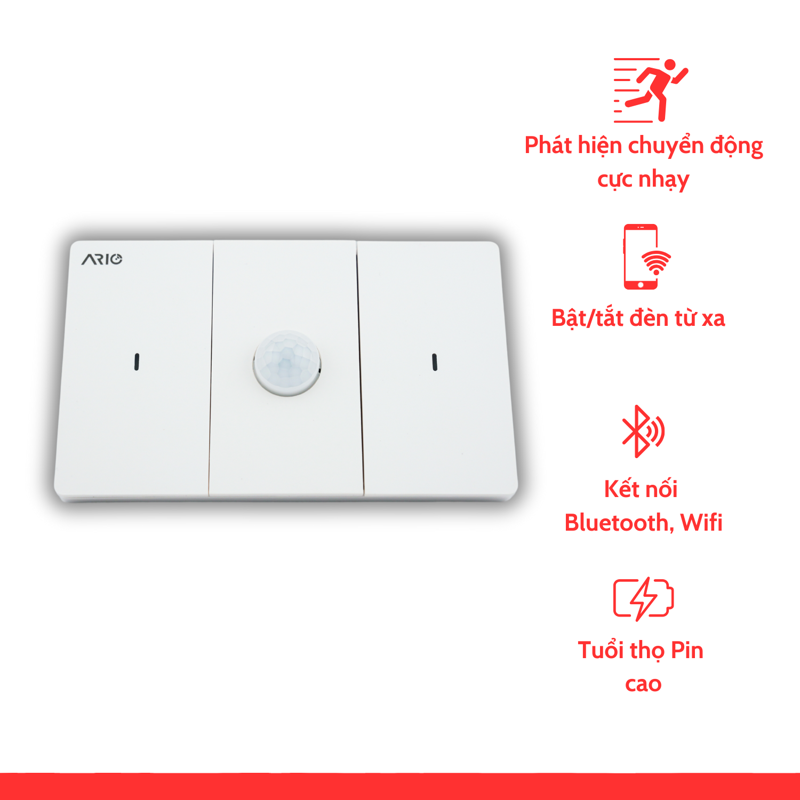 Công tắc cảm biến cầu thang BLE chữ nhật
